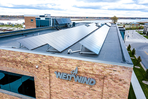 Commercial solar project for Westwind Construction delivering renewable energy savings and improved business efficiency.