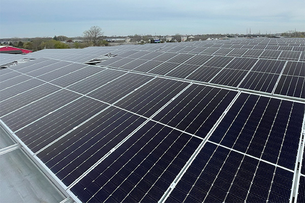 Commercial solar installation for Zordan USA improving energy efficiency and reducing operating costs with renewable power.
