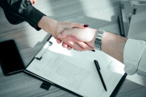 Commercial solar power purchase agreement PPA contract handshake
